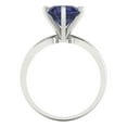 thumbnail image 4 of 2.5 ctw Solitaire Anniversary Ring for Women | Round Cut Simulated Blue Sapphire | Hyperallergenic Solid 18K White Gold, 4 of 5