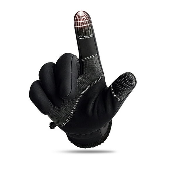 Masteelf Cycling Gloves Touching Screen Gloves Waterproof Warm Gloves Cycling Running Climbing Winter Outdoor Sports Men and Women Size XXL (Black)