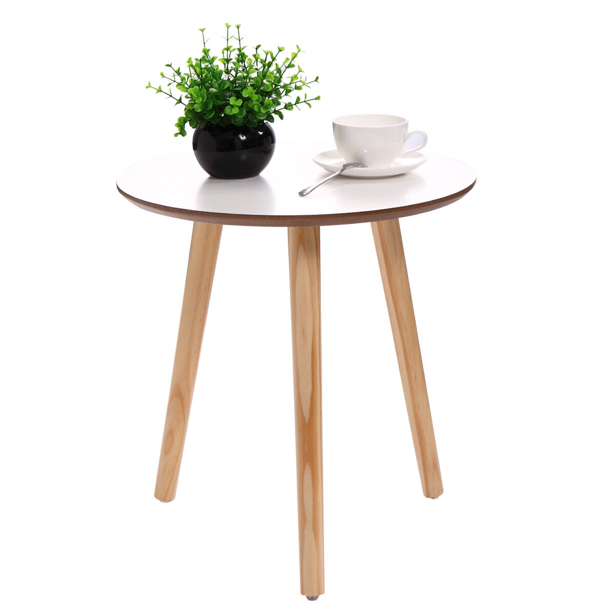 Kepooman Small Side Table, Modern Sofaside Coffee Table Round End Table Laptop Desk - White Kepooman Small Side Table, Modern Sofaside Coffee Table Round End Table Laptop Desk - White