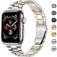 thumbnail image 4 of KOMI Solid Stainless Steel Band Compatible with Apple Watch 38mm 40mm, Metal Strap with Soft TPU Case for iWatch Series 6 5 4 3 2 1 SE Women and Men (Silver/Rose Gold, 38/40 mm), 4 of 6