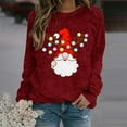 thumbnail image 2 of WEAIXIMIUNG Chandails Molletonnés Surdimensionnés pour Femmes Grande Taille Mode Automne/hiver pour Femmes Chandail d'Extérieur Col Rond Imprimé de Noël Chandail en Tricot Grossier Chandail à Capuchon, 2 of 5