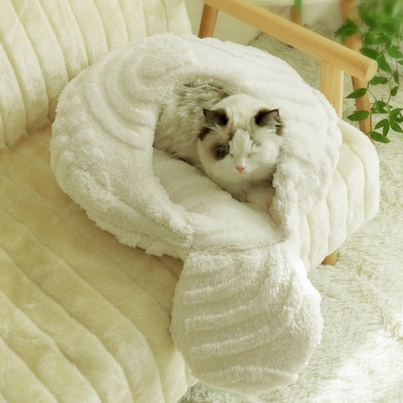 Cozy Cat Bed for Indoor Cats - Design for Deep Sleep and Relaxation - Warm Pet Bed for Winter - Stylish Minimalist Animal