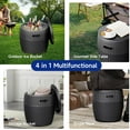 thumbnail image 4 of Outdoor Cooler Side Table, 9.5 Gallon Weather-Resistant Portable Ptio Cooler Table, Resin Rattan Round Cool Bar with Lid for Patio, Decor, Pool, Party (Black), 4 of 7