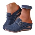 thumbnail image 3 of YLYL Women Backless Mules with Adjustable Hook Loop Arch Support Wedge Heel Slip on Walking Shoes, 3 of 9