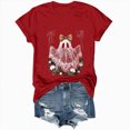 thumbnail image 6 of TOWED22 Fall Shirts for Women Halloween Bow Ghost Flower Graphic Tees Spooky Season Tops Cute Autumn Halloween T-Shirt(Red,XL), 6 of 8