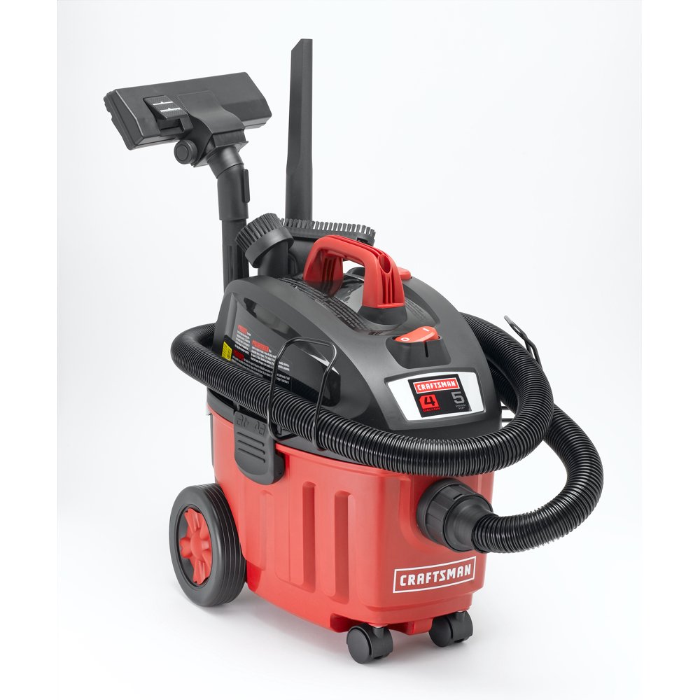 Craftsman Vacuum Cleaner UltraQuiet 4 Gallon 5 Peak HP Portable Household Wet Dry Vac Vacs HEPA