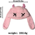 thumbnail image 4 of Knit Beanie Hats Cute Bunny Long Ears Funny Hat Winter Cap Warm Knit Rabbit Crochet Skull Cap Outdoor Slouchy Hat ski hat, 4 of 7