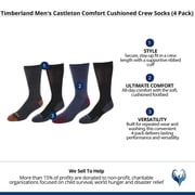 Timberland Castleton Comfort Cushioned Crew Socks (4 Pack) (Men)