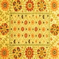 thumbnail image 1 of Ahgly Company Machine Washable Indoor Square Abstract Yellow Modern Area Rugs, 8' Square, 1 of 4