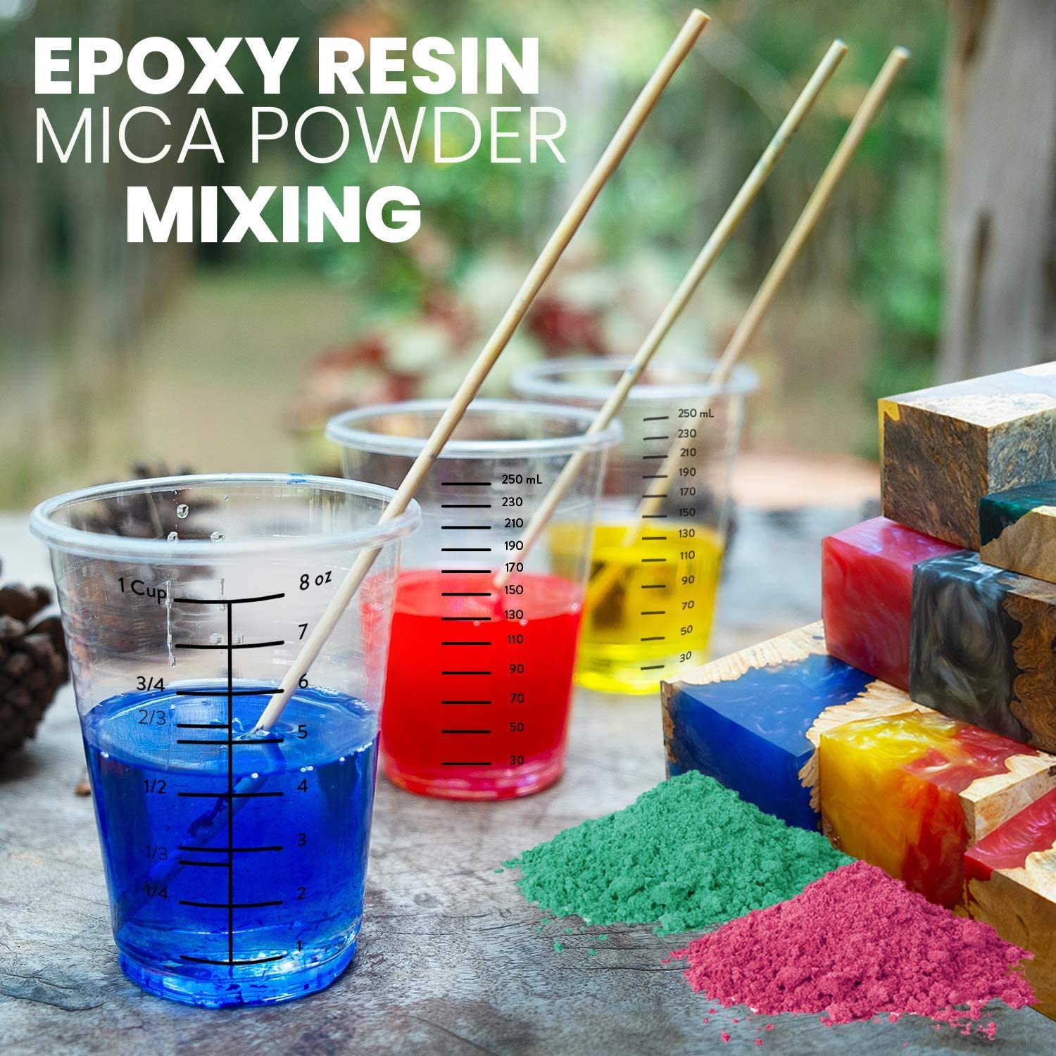 50-Pack 8oz Plastic Mixing Cups For Paint, Resin, Epoxy – Disposable, Graduated, DIY Tool