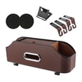 thumbnail image 1 of Caja de almacenamiento para colgar en el asiento trasero del reposacabezas del coche, portavasos Universal, servilletero con alfombrillas para tazas, Marrón DYNWAVEMX Organizador del respaldo del asiento del automóvil, 1 of 8