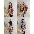 thumbnail image 4 of Women's Shawl Wrap with Tassel Open Front Retro Poncho Cape for Fall Winter (Orange), 4 of 5