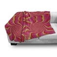 thumbnail image 3 of Spires Soft Flannel Fleece Throw Blanket, Digital Pop Art Produced Expanding Shady Lines and Nested Shape Design Print, Cozy Plush for Indoor and Outdoor Use, 60" x 80", Red Yellow, by Ambesonne, 3 of 6