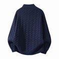 thumbnail image 6 of Kukoosong Men's Stand Collar Full Zip Cable Knit Cardigan, Solid Color Long Sleeve Sweater Jacket with Ribbed Cuffs, Relaxed Fit Warm Outerwear for Fall Winter Daily Wear, 6 of 7