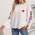 thumbnail image 3 of Juslio Women Sweaters Pullovers Womens Tops Solid Crew Neck Long Sleeve Knit White, 3 of 8