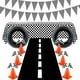 thumbnail image 4 of Mantel de carreras blanco y negro, banderas a cuadros, cubierta de mesa de coche de carreras, platos, tazas, suministros de decoración para fiesta de cumpleaños, 4 of 4