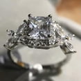 thumbnail image 3 of 3ct Luxury Princess AAA CZ Band Women's 925 Silver Jewelry Wedding Ring Sz 4-9.5, 3 of 6