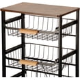 thumbnail image 5 of Sensch  5 Tier Fruit Rack for Kitchen Large Pull-out Wire Basket With Wood Top and Wheels, Kitchen Storage Cart for Fruit Vegetable, 5 of 9