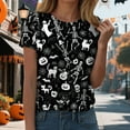 thumbnail image 2 of Hessimy Skeleton Shirt women's Halloween Skeleton Tshirt Funny Skull Graphic Tees Casual Fall Short Sleeve Tops(White,L), 2 of 6