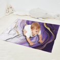 thumbnail image 2 of Purple Gold Marble Pattern Blanket,Comfortable Soft Flannel Throw Blanket,All Season,Warm Lightweight Blankets for Sofa Bed Couch Living Room Chair,30"x40", 2 of 4