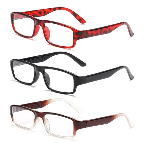 3‑Pack Unisex Reading Glasses, Classic Fashion Readers for Men and Women with Specific Magnification Strengths