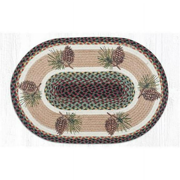 Capitol Importing 88-58-081P 5 x 8 ft. Jute Oval Pinecone Patch
