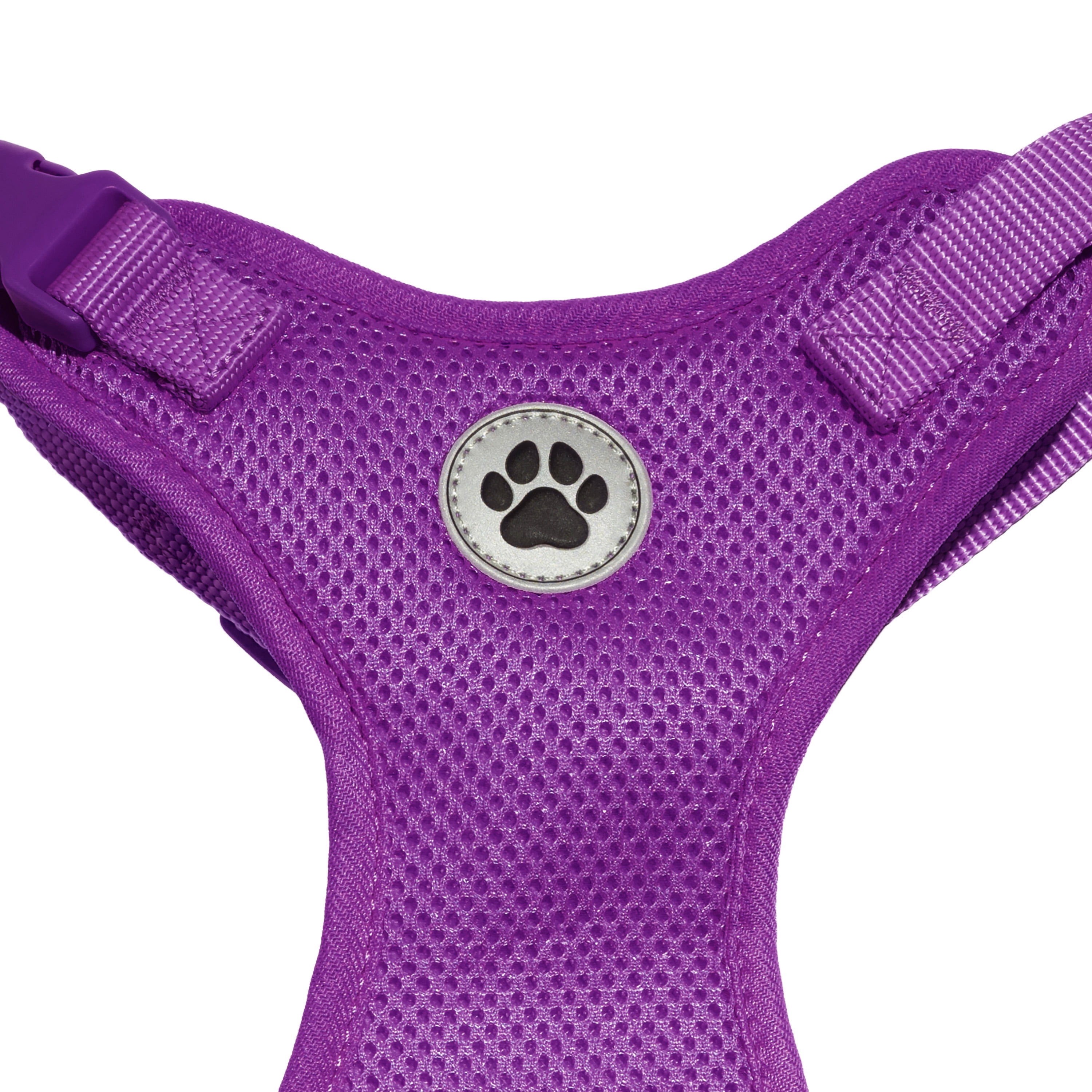 Vibrant Life Polyester Mesh Adjustable and Reflective Dog Walking Harness, Purple, L