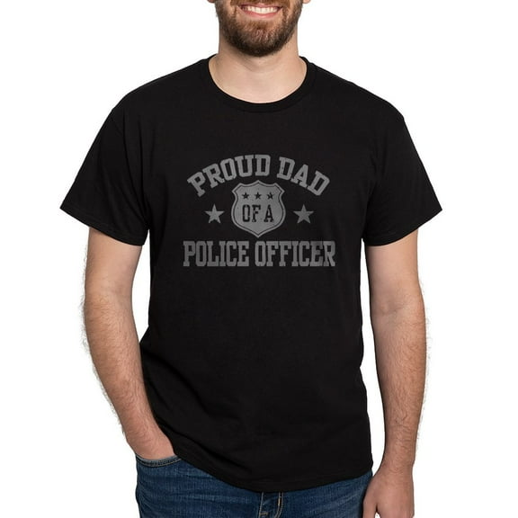 CafePress - Proud Dad Of A Police Officer Dark T Shirt - Men's Classic Graphic Cotton T-Shirt