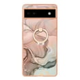thumbnail image 2 of Mantto For Google Pixel 6A Case,Ring Holder Stand Marble Pattern 3 in 1 Rugged Shockproof Hybrid Hard PC Soft Rubber Bumper Drop Protective Girls Women Boy Men Phone Cases for Google Pixel 6A,Gold, 2 of 6