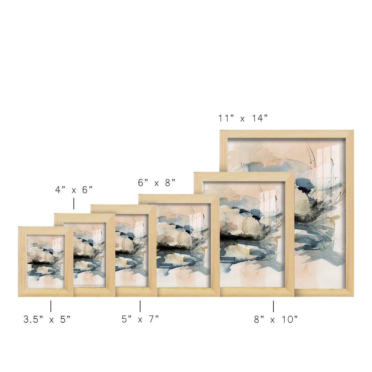 Winter Shoal I - Framed Print w/glass - Natural Wood