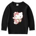 thumbnail image 3 of Hello Kitty-Camiseta de manga larga para niños y niñas, top de cuello redondo de algodón con dibujos animados, ropa de primavera y otoño, 3 of 5