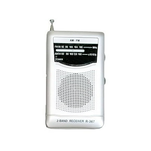 HRS Global - Mini Radio Portable AM/FM, Antenne Télescopique, Argent