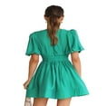 thumbnail image 4 of POINTERTECK Robe d'Été Décontractée Femme en Couleur Unie avec Décolleté en V Profond, 4 of 5