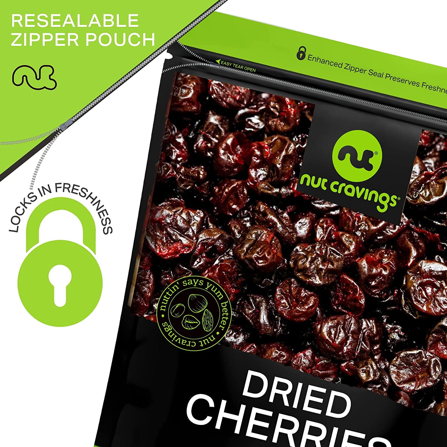 Sun Dried Sour Tart Cherries, Lightly Sweetened 32oz by Nut Cravings