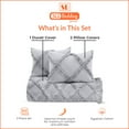 thumbnail image 4 of SGI Bedding King Size Duvet Covers Egyptian Cotton 1000TC 3 Piece Set Light Gray Diamond Ruffle, 4 of 8