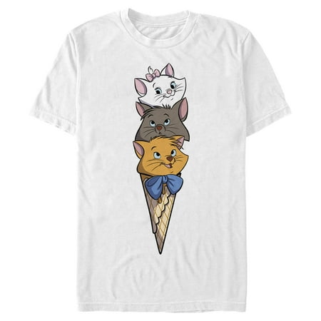 Men's Aristocats Triple Scoop Kittens Graphic Tee White Small