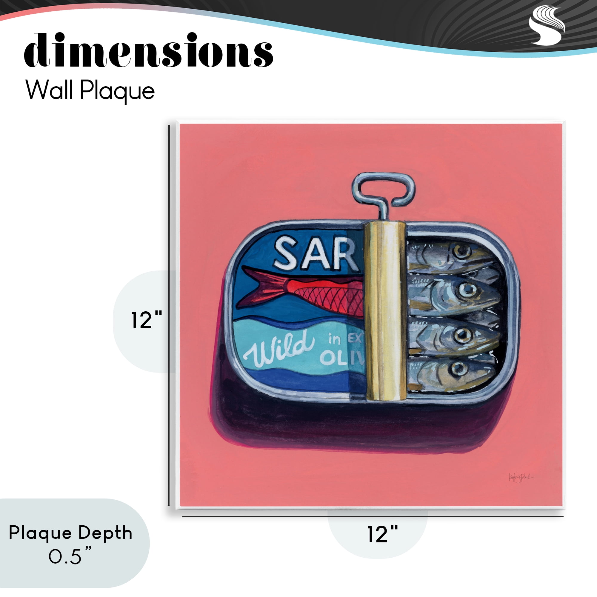 Stupell Industries Wild Sardines on Pink Wall Plaque Art, design by Kate Jarvik Birch