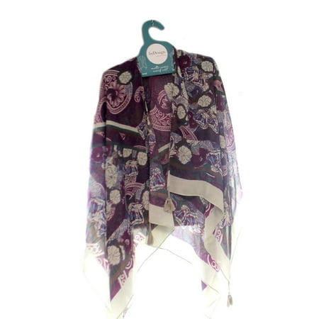 Apparel Ds Tasseled Kimono Purple Paisley Polyester Polyester 1004250030