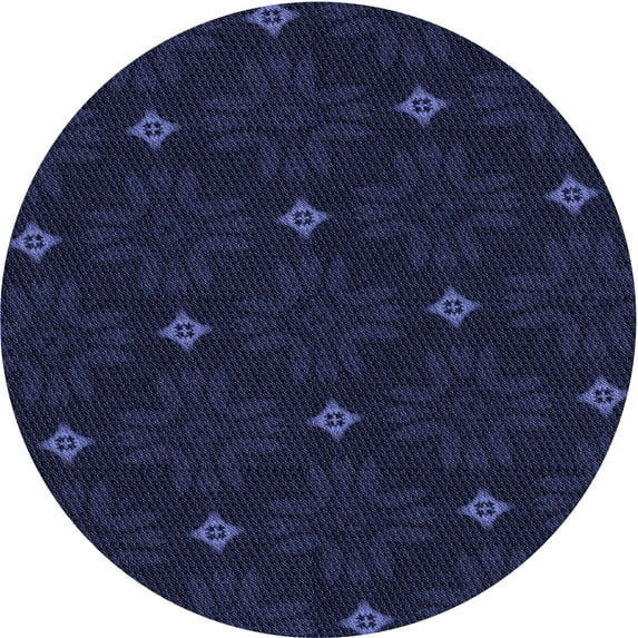 Ahgly Company Indoor Round Patterned Night Blue Area Rugs, 6' Round