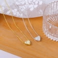 thumbnail image 6 of Lancharmed 14K Gold Plated Necklace for Women One Side Full Zirconia Heart Pendant Necklace Sister Gifts for Women, 6 of 8
