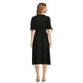 thumbnail image 3 of Time and Tru Tunic Tie Sleeve V Neck Dress (Women's or Women's Plus), 3 of 5