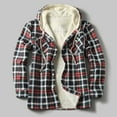 thumbnail image 2 of Feancey Weekly sale 2025 Mens Sherpa Fleece Lined Plaid Flannel Shirts Jackets Casual Thermal Button Up Jackets Winter Warm Work Coat Outwear, 2 of 6