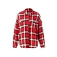 thumbnail image 5 of Franhais Female Shirt, Adults Plaid Turn-Down Collar Long Sleeve Tops Single-Breasted Blouse for Spring Fall, XS/S/M/L/XL/XXL, 5 of 9