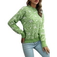 thumbnail image 5 of Liacowi Women Juniors Fluffy Knitted Sweater Long Sleeve Star Print Pullover Retro Jumpers Tops Fall Loose Knitwear for Teen, 5 of 7