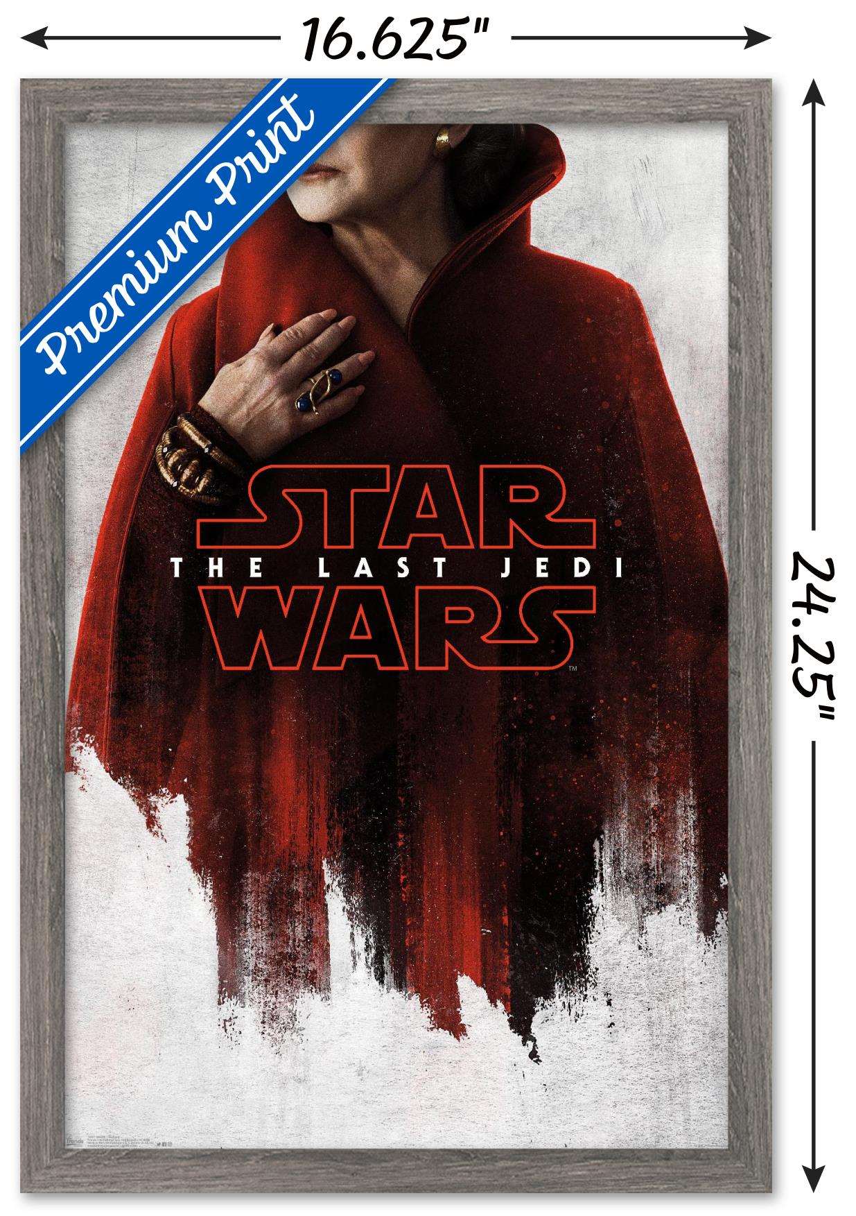 Star Wars: The Last Jedi - Red Leia Wall Poster, 14.725" x 22.375", Framed