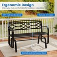 thumbnail image 4 of Gymax 2-Person Glider Bench w/ Metal Frame Armrests Geometric Backrest Outdoor, 4 of 6