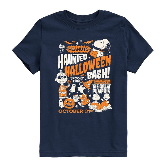 Peanuts - Halloween Poster - Youth Boys Short Sleeve Graphic T-Shirt