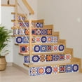 thumbnail image 5 of Mi Alma Blue Orange Floral Peel & Stick Tiles - Vinyl Backsplash 8x8, 5 of 11