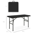 thumbnail image 3 of Best Choice Products 4ft Plastic Folding Table, Indoor Outdoor Heavy Duty Portable w/ Handle, Lock for Picnic - Black, 3 of 8