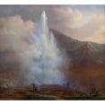 thumbnail image 2 of Friedrich Theodore Kloss 16x15 Gold Ornate Wood Frame and Double Matted Museum Art Print Titled - The Eruption of the Great Geyser in Iceland in 1834 (1835), 2 of 4